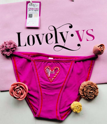 Imagen de PINK Panty String Bikini Rosa Corazón Bastones .